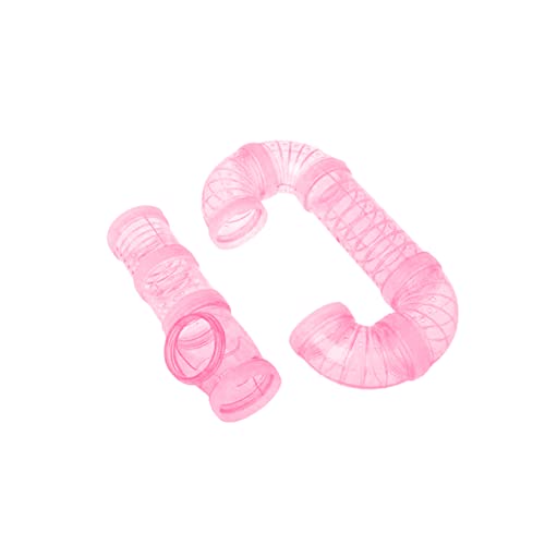 TOYANDONA 2Stücke Hamster Sporttunnel Aus Kunststoff Externer Spieltunnel Für Hamsterkäfig Erweiterbar Und Für Haustiere Rosa von TOYANDONA