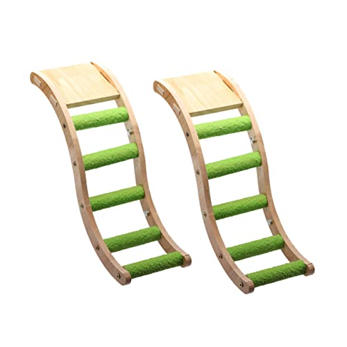 TOYANDONA 2Stücke Holzleiter für Papageien für Vogelkäfig Zubehör für Sittiche Nymphensittiche und Andere Kleine Fördert Bewegung und Spielspaß von TOYANDONA