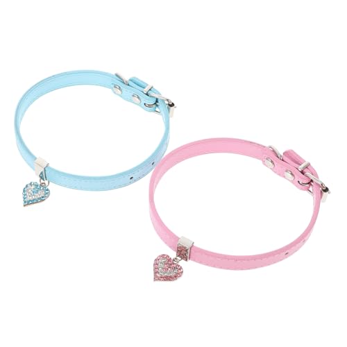 TOYANDONA 2Stücke Hundehalsband Mit Herzförmigem Anhänger Leichtes Atmungsaktives Haustierkragen Für Feiern TOYANDONA 2Stücke Hundehalsband Mit Herzförmigem Anhänger Leichtes Atmungsaktives Haustierkragen Für Feiern von TOYANDONA