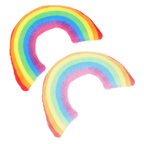 TOYANDONA 2stücke Katzenkissen Aus U-förmiges Kätzchenspielzeug Mit Katzenminze Für Innenkatzen Fördert Tiefen Schlaf Und Angenehme Ruhe Helle Regenbogenfarbe Dunkle Regenbogenfarbe TOYANDONA 2stücke Katzenkissen Aus U-förmiges Kätzchenspielzeug Mit Katzenminze Für Innenkatzen Fördert Tiefen Schlaf Und Angenehme Ruhe Helle Regenbogenfarbe Dunkle Regenbogenfarbe von TOYANDONA