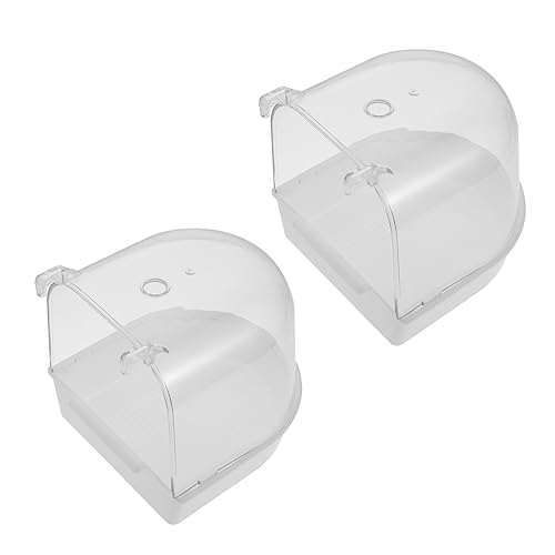 TOYANDONA 2Stücke Papagei Badewanne mit Abdeckung Vogel Duschbecken für Wellensittiche und Kleine Umweltfreundliches Material Spill Design für Haustierpflege von TOYANDONA