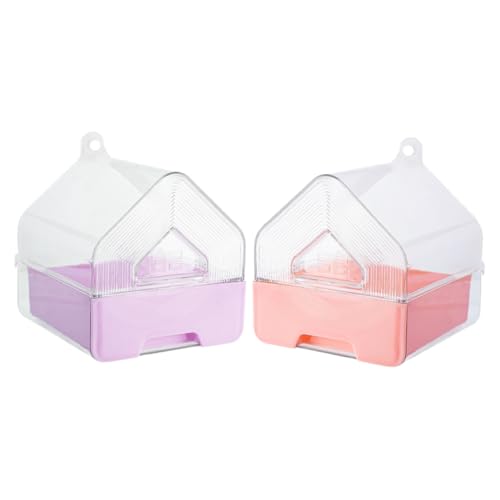 TOYANDONA 2Stücke Transparente Hängende Vogelbadewanne mit Schubladendesign für Sittiche Nymphensittiche und Andere Haustiere Multifunktionale Vogelwanne für Stressfreies Bad Erlebnis von TOYANDONA