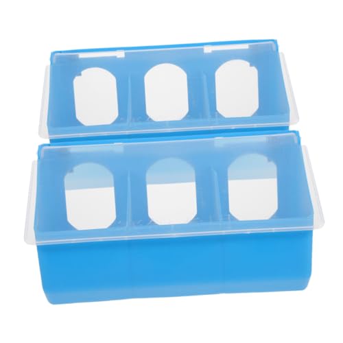 TOYANDONA 2Stücke Vogelbecher Mit Sicherem Deckel Multifunktionale Futterspender Für Tauben Praktische Lösung Für Futter Wasser Und Eleganten Blauen Design von TOYANDONA