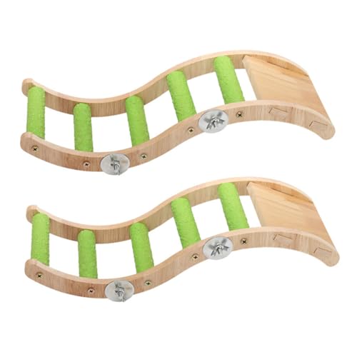 TOYANDONA 2Stücke Vogelkäfig Zubehör Holzleiter für Wellensittiche Kletterspielzeug Gleichgewicht und Koordination für Vogelkäfige Dekoration von TOYANDONA