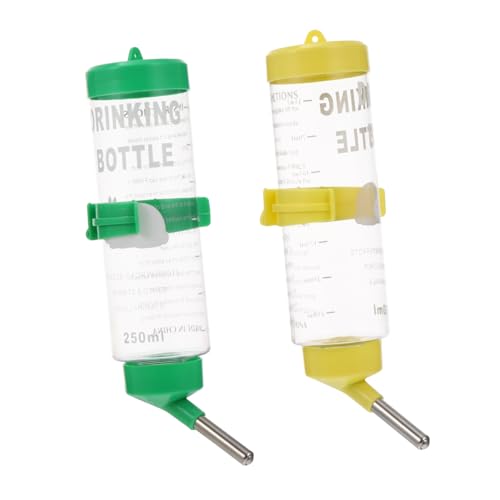 TOYANDONA 2stücke Kaninchen Wasserflasche Hängende Trinkflasche Für Chinchilla Und Meerschweinchen Gelb Grün Auslaufsicher Und Einfach Zu Reinigen von TOYANDONA