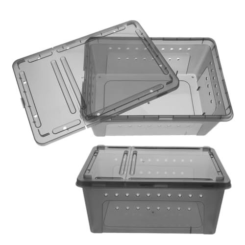 TOYANDONA 2er-Packung Futterboxen Für Reptilien Container Spinne Schneckenbrutkasten Eidechsenbecken Futterbehälter Füttern Tarantula -gehäuse Brutkasten Für Reptilien Plastik Grey TOYANDONA 2er-Packung Futterboxen Für Reptilien Container Spinne Schneckenbrutkasten Eidechsenbecken Futterbehälter Füttern Tarantula -gehäuse Brutkasten Für Reptilien Plastik Grey von TOYANDONA