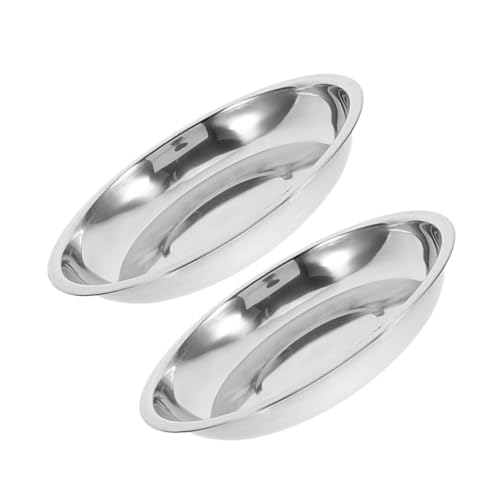 TOYANDONA 2pcs Flache Edelstahl -hundeschalen Schalen Und Wasserschalen Und Leicht Zu Reinigen Für Welpen Und Kätzchen Haustier -fütterungsschalen Für Zuhause Und Reisen von TOYANDONA