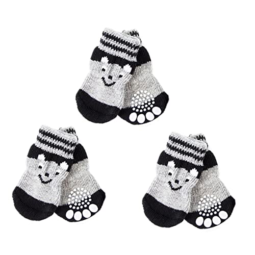 TOYANDONA 3 Paar Hundeschuhsocken Hundesocken Welpenpfotenstrümpfe Kleine Greifer Hundestiefelüberzüge Anti Rutsch Socken Für Hundepfoten Dackel rutschfeste Socken Für Den von TOYANDONA