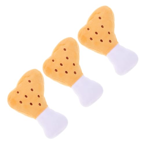 TOYANDONA 3stücke Interaktive Hundespielzeuge Plüsch Kauspielzeug Form Von Hähnchenkeulen Für Kleine Und Mittlere Hunde Fördert Zahnpflege Spielzeug Für Und Hunde von TOYANDONA