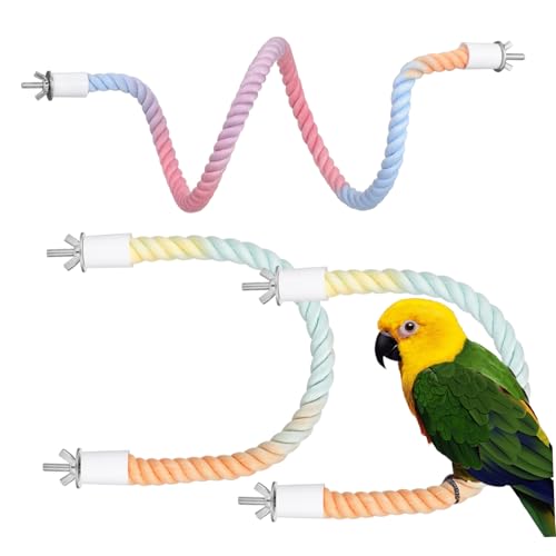 TOYANDONA 3 Stück Bunte Papagei Sitzstangen aus Baumwollseil Teiliges Flexibel Kletterseil und Schaukel für Vogelkäfige Sicherer für Kleine bis Große Vögel Dekoratives Vogelspielzeug TOYANDONA 3 Stück Bunte Papagei Sitzstangen aus Baumwollseil Teiliges Flexibel Kletterseil und Schaukel für Vogelkäfige Sicherer für Kleine bis Große Vögel Dekoratives Vogelspielzeug von TOYANDONA