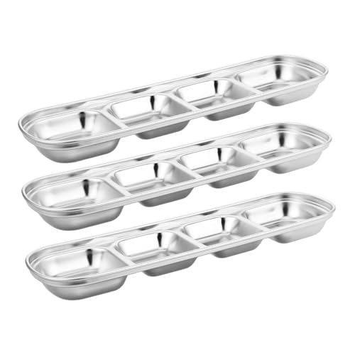 TOYANDONA 3 Stück Dip Schalen mit Fächern Kleine Gewürz und Sojasaucenschalen Multifunktionale Snack und Futterplatten Kompakt und Reisetauglich für Haustierfütterung und BBQ TOYANDONA 3 Stück Dip Schalen mit Fächern Kleine Gewürz und Sojasaucenschalen Multifunktionale Snack und Futterplatten Kompakt und Reisetauglich für Haustierfütterung und BBQ von TOYANDONA