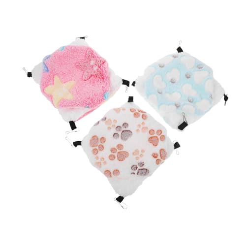TOYANDONA 3 Stück Kleintier Hängematte Doppellagig Warmes Nest für Hamster Eichhörnchen und Zuckersegler Hängendes Schlafbett mit Metallverschlüssen Platzsparend und Einfach zu Reinigen TOYANDONA 3 Stück Kleintier Hängematte Doppellagig Warmes Nest für Hamster Eichhörnchen und Zuckersegler Hängendes Schlafbett mit Metallverschlüssen Platzsparend und Einfach zu Reinigen von TOYANDONA