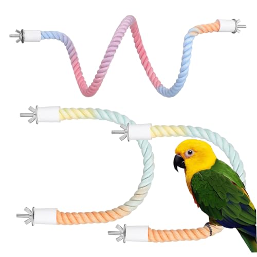 TOYANDONA 3 Stück Papagei Sitzstangen aus Baumwollseil Vogel Schaukel für Käfige Kletterspielzeug für Sittiche und Nymphensittiche und Sicher TOYANDONA 3 Stück Papagei Sitzstangen aus Baumwollseil Vogel Schaukel für Käfige Kletterspielzeug für Sittiche und Nymphensittiche und Sicher von TOYANDONA