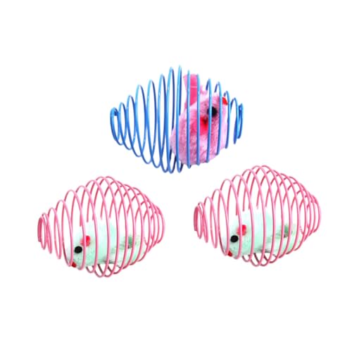 TOYANDONA 3 Stück Plüsch Katzenspielzeug Backenzahn Katzensachen Spielzeugkatze drinnen Mäuse Katzenspielzeug Mäusespielzeug für Katzen Rostfreier Stahl Zufällige Farbe von TOYANDONA
