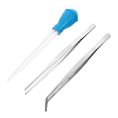 TOYANDONA 3 Stück Teiliges Set Aquarium Reinigungswerkzeuge Pipette Gerade und Gebogene Zange aus für Fischbecken Wasserwechsel und Pflanzenpflege Sicher für Fische und Korallen von TOYANDONA