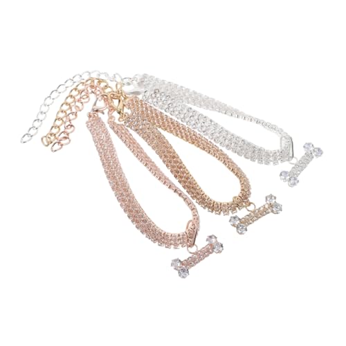 TOYANDONA 3 Stück Teiliges Verstellbares Hundehalsband mit Glitzer und Knochenanhänger aus Strass Haustier Schmuck für Kleine Hunde und Katzen für Partys und Festliche Anlässe TOYANDONA 3 Stück Teiliges Verstellbares Hundehalsband mit Glitzer und Knochenanhänger aus Strass Haustier Schmuck für Kleine Hunde und Katzen für Partys und Festliche Anlässe von TOYANDONA