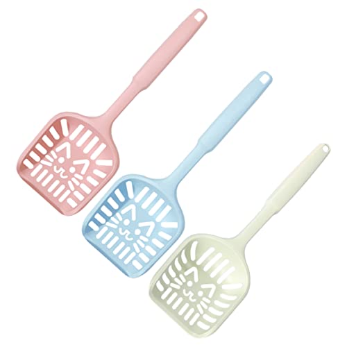 TOYANDONA 3 Stücke Katzenstreu Halter Entferner Sichter Sichtung Katzenstreufilter sauber Wurf Halter für Haustierstreu Schaufel mit Griff Schaufel für Haustierstreu Plastik Zufällige Farbe von TOYANDONA