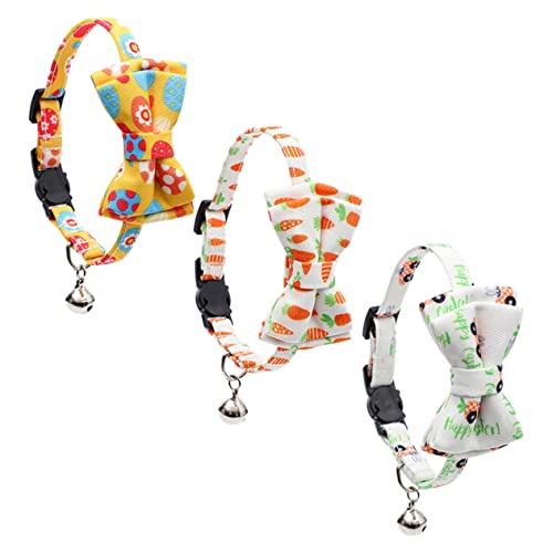 TOYANDONA 3 Teiliges Haustierhalsband Bellhalsband Welpen Und Katzenhalsband Goldenes Katzenzubehör Dekoration Verstellbares Katzen Genesungshalsband Rassen Fliege Halter von TOYANDONA