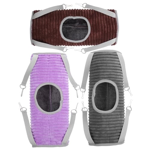 TOYANDONA 3Stücke Hängematte Für Kleintiere Eichhörnchenbett Meerschweinchen Versteck Plüschmaterial Platzsparendes Design Für Hamster Und Ratten von TOYANDONA