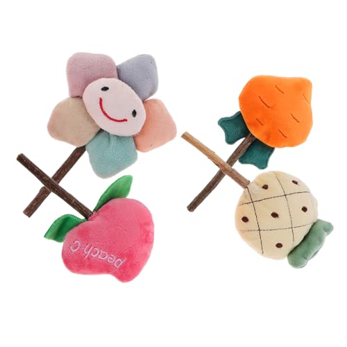 TOYANDONA 4 STÜCKE Teiliges Katzenspielzeug mit Katzenminze Lutscher Interaktives Beißspielzeug für Kätzchen und Wohnungskatzen Langlebig und Vielseitig für Drinnen und Draußen Fördert von TOYANDONA