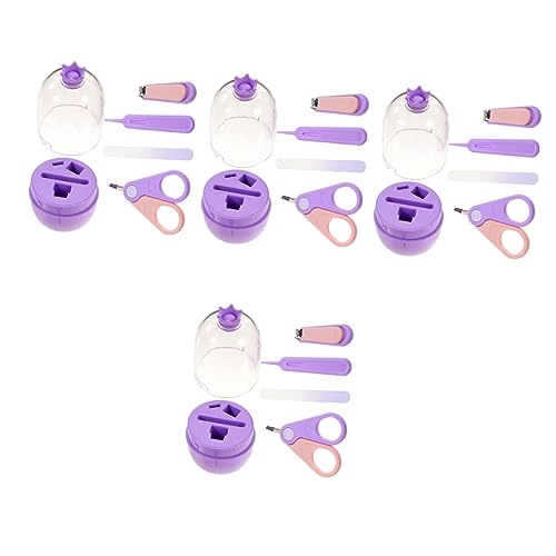 TOYANDONA 4 Sätze Baby Nagelschere Nagelknipser Aus Edelstahl Baby-gesundheits- Und Pflegeset Fingernagel Trimmer Fingernagelknipser Baby-kit Pflegeprodukte Abs Violett Neugeboren Kosmetik von TOYANDONA