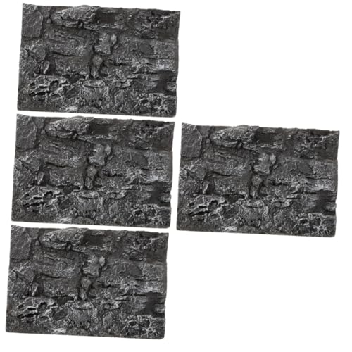 TOYANDONA 4 Stück Aquarium Hintergrundplatte Dekorativer Reptilien Terrarium Hintergrundboard für Fisch und Schildkrötenbecken Natürliche Felsoptik Langlebig und Realistisch von TOYANDONA