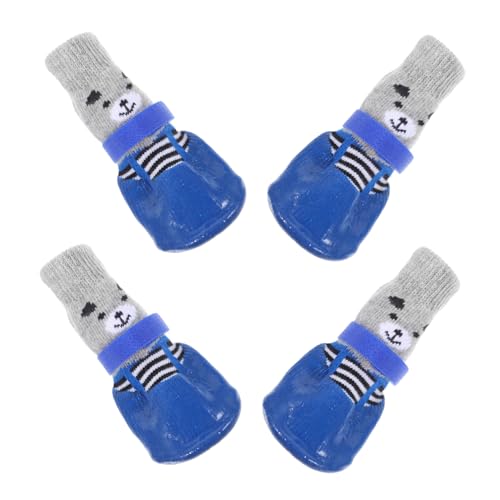 TOYANDONA 4 Stück Baumwollsocken Hundezubehör Für Kleine Hunde Stiefel Hausschuhe wasserdichte Haustiere Traktion Süße Schuhe Fellpflege Tragbarer Hundepfotenschutz Waschbare von TOYANDONA