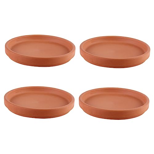 TOYANDONA 4 Stück Blumentopf Tablett Töpfe für Innenpflanzen gießen Untertasse Besonderheit Pflanzgefäße für Zimmerpflanzen groß Wasserschale für Pflanzen Blumen tropftablett Ton von TOYANDONA