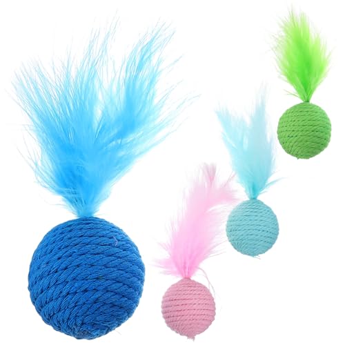 TOYANDONA 4 Stück Federkatze Spielzeugkugel Drinnen Ball Katzenspielzeug Interaktives Katzenspielzeug Für Katzen Kätzchenspielzeug Für Wohnungskatzen Kautspielzeug Plüsch TOYANDONA 4 Stück Federkatze Spielzeugkugel Drinnen Ball Katzenspielzeug Interaktives Katzenspielzeug Für Katzen Kätzchenspielzeug Für Wohnungskatzen Kautspielzeug Plüsch von TOYANDONA