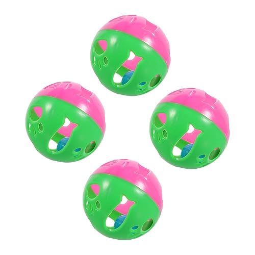 TOYANDONA 4 Stück Glocke Ball Katzenspielzeug Rollen Bunt Für Haustiere Katzenglockenkugeln Katze Klingendes Katze Klingende Bälle Katzenbälle Plastik von TOYANDONA