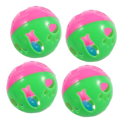 TOYANDONA 4 Stück Glocke Gitterkugeln Katzenspielzeug Für Interaktives Katzenspielzeug Bunt Ball Rollen Haustiere Haustier Klingende Bälle Katzenglockenkugeln Plastik von TOYANDONA