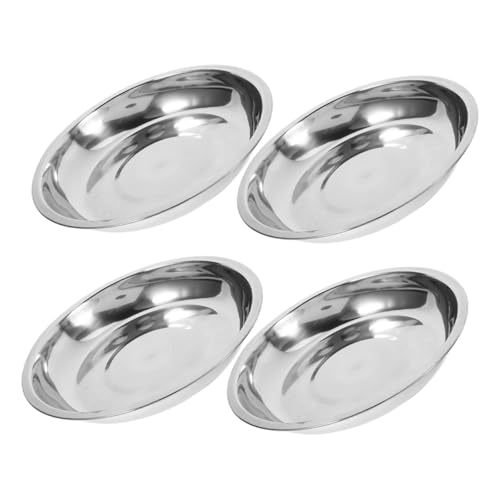 TOYANDONA 4 Stück Haustiernapf Aus Edelstahl Edelstahlkatze Schüssel Automatischer Hundenapf Katzenteller Kleine Katzennäpfe Katzenfutterschalen Für Wohnungskatzen Silver Rostfreier Stahl von TOYANDONA