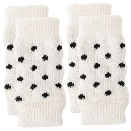 TOYANDONA 4 Stück Haustiersocken hundepflege Dog Leg Warmer hundeschuh Dog Socks hundesocken Welpe Oberschenkel Pfote groß Wickeln Warme Ärmel für Hundebeine hundebein socken Baumwolle Weiß von TOYANDONA