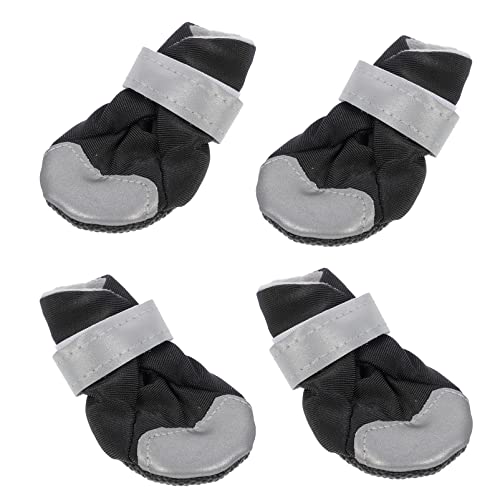 TOYANDONA 4 Stück Hundeschuhe Hund Winter Schneeschuhe Hundepfoten Decken Haustier reflektierende geschmeidige Schuhe rutschfeste Schuhe Outdoor-Schuhe Black von TOYANDONA
