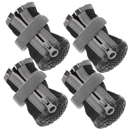 TOYANDONA 4 Stück Hundestiefel Schuhschutz wasserdichte Hundestiefeletten Pfotengröße Kleine Kurze Stiefel Welpenstiefel Hunderegenstiefel Hundewinterstiefel Hundeschneestiefel von TOYANDONA