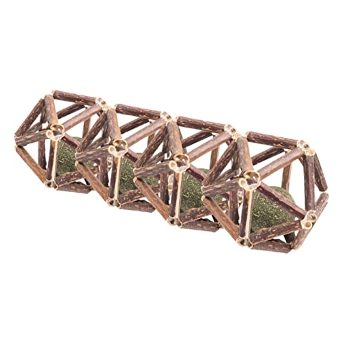 TOYANDONA 4 Stück Katzenminze Molar Spielbälle für Zahnreinigung Katzenspielzeuge aus Actinidia Polygama für Kleine bis Mittelgroße Katzen TOYANDONA 4 Stück Katzenminze Molar Spielbälle für Zahnreinigung Katzenspielzeuge aus Actinidia Polygama für Kleine bis Mittelgroße Katzen von TOYANDONA