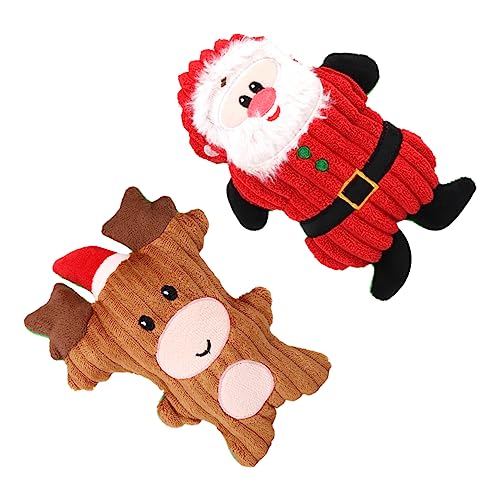 TOYANDONA 4 Stück Kauspielzeug Für Haustiere Hundespielzeug Quietschender Weihnachtspudding Quietschendes Plüschspielzeug Für Kleine Hunde Kauspielzeug Für Haustiere Beißring Für von TOYANDONA