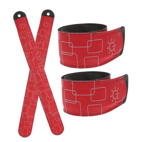 TOYANDONA 4 Stück LED Pferde Knöchelriemen Laufgürtel Sicherheits Hosenträger Reflektierende Lichter Scheinwerfer Für Schuhe Hellblaues Stirnband Nachtlauf Gehen Beanie Mütze LED von TOYANDONA