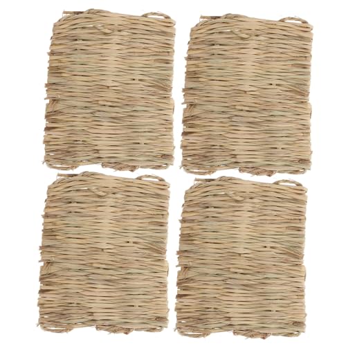 TOYANDONA 4 Stück Natürliche Grasmatten für Kleintiere als Nestmatte und Futterunterlage für Hamster Waschbar und Strapazierfähig Fördert und TOYANDONA 4 Stück Natürliche Grasmatten für Kleintiere als Nestmatte und Futterunterlage für Hamster Waschbar und Strapazierfähig Fördert und von TOYANDONA