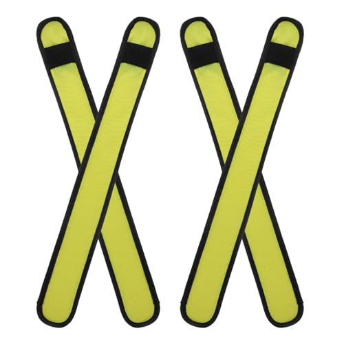 TOYANDONA 4 Stück Pferde-Leggings Mit Knöchelriemen Mittel Beleuchtung Pferdebeingurt Groß Sport Reflektierend Umfang Beleuchtung Pferdebeinband Ausrüstung Nacht Stoff Yellow von TOYANDONA