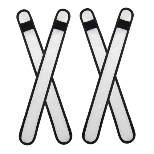 TOYANDONA 4 Stück Pferde-Leggings mit Knöchelriemen Beleuchtung Pferdebeinband Nachtsicherheitsgurt groß Reiter LED Pferdeband LED Beinschutz Kummet LED-reflektierendes Armband Stoff Weiß von TOYANDONA