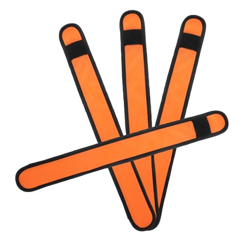 TOYANDONA 4 Stück Pferde-Leggings mit Knöchelriemen reflektierend groß Nachtsicherheitsgurt Ausbildung Gürtel LED Pferdeband Nacht Reitausrüstung Flash-Armband Kummet Pferdlicht Stoff Orange von TOYANDONA