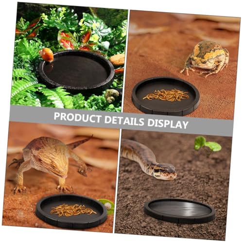 TOYANDONA 4 Stück Reptilien Futternapf und Wassernapf aus Kunststoff Rund für Geckos Echsen Schildkröten Praktischer Wasserspender und Futterschale für Terrarien und Reptilienhaltung von TOYANDONA