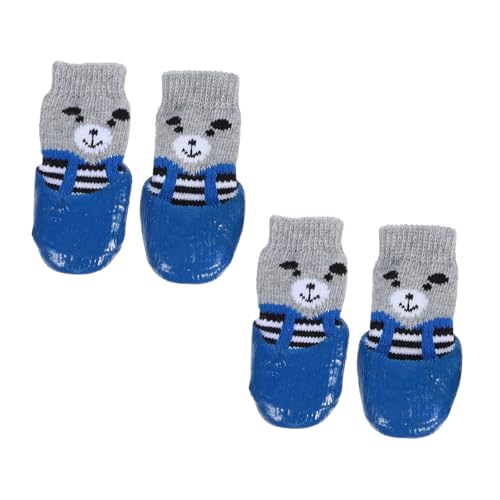 TOYANDONA 4 Stück Schuhe für Hunde Hundeschuhe Kätzchenschuhe atmungsaktive Hundestiefel Katzenstiefel Kleine Hundebereich Pfotensocken Hund Sandalen Baumwolle Sky-Blue von TOYANDONA