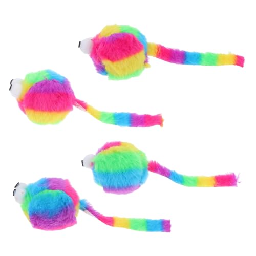 TOYANDONA 4 Stück Simulierte Plüschmaus Katzenspielzeug Kätzchenbedarf Für Hauskatzen Katzen Ärgerspielzeug Katzenmaus Mäusespielzeug Für Katzen Plüschmaus Förmiges Mäuse Für von TOYANDONA