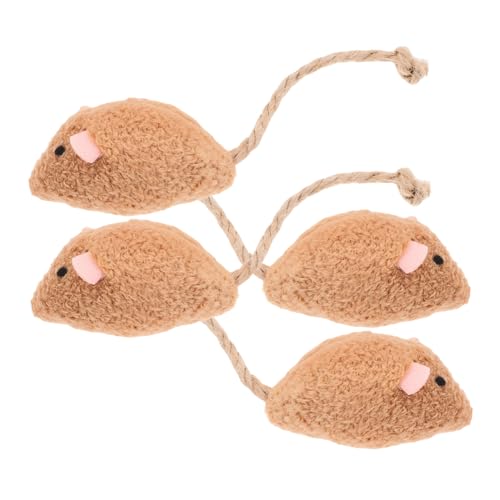 TOYANDONA 4 Stück Simulierte Plüschmaus Katzenspielzeug Katzenplüschmaus Katze Fängt Katzenfangmaus Plüschmaus Ornament Haustierspielzeug Katzenmaus Plüschmaus von TOYANDONA