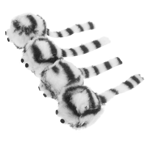 TOYANDONA 4 Stück Simulierte Plüschmaus Katzenspielzeug Mäuse Spielmäuse Für Katzen Spielzeugmaus Für Haustiere Kätzchenzubehör Haustierbedarf Interaktives -katzenspielzeug Black von TOYANDONA