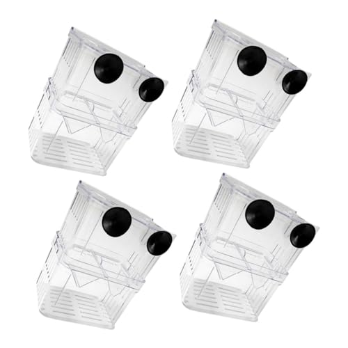 TOYANDONA 4 Stück Teiliges Aquarium Aufzuchtbecken mit Doppeltem Layer Transparenter Fischbrutkasten für Guppys Betta und Garnelen Saugnapf Isolationsbox für Fischaufzucht und Verletzte TOYANDONA 4 Stück Teiliges Aquarium Aufzuchtbecken mit Doppeltem Layer Transparenter Fischbrutkasten für Guppys Betta und Garnelen Saugnapf Isolationsbox für Fischaufzucht und Verletzte von TOYANDONA