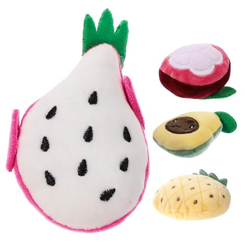 TOYANDONA 4 Stück Teiliges Katzenspielzeug aus Plüsch Fruchtiger Form Interaktive Kauspielzeuge mit Katzenminze Avocado Drachenfrucht Ananas für Katzen TOYANDONA 4 Stück Teiliges Katzenspielzeug aus Plüsch Fruchtiger Form Interaktive Kauspielzeuge mit Katzenminze Avocado Drachenfrucht Ananas für Katzen von TOYANDONA