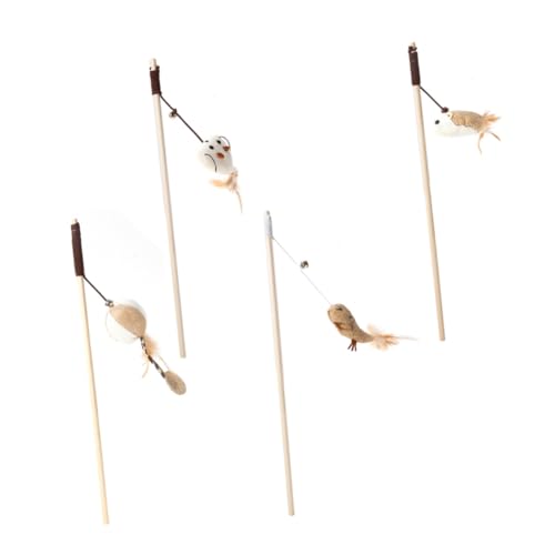TOYANDONA 4 Stück Teiliges Katzenspielzeug mit Holzgriff Bunter Flauschanhänger und Klingel Interaktives Katzenteasing für Zuhause Aktivität und Katzenbindung TOYANDONA 4 Stück Teiliges Katzenspielzeug mit Holzgriff Bunter Flauschanhänger und Klingel Interaktives Katzenteasing für Zuhause Aktivität und Katzenbindung von TOYANDONA